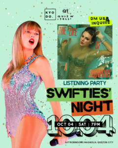 OCT 04: Quiz N' Tell x Kyodo | Swifties' Night: The Life of a Showgirl Listening Party