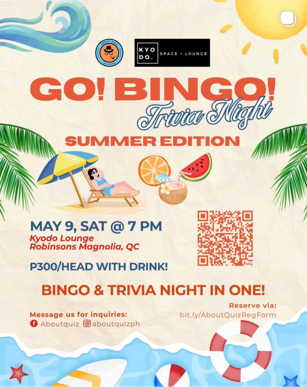 MAY 09: AboutQuiz x Kyodo | Go Bingo Trivia Night: Summer Edition MAY 09: AboutQuiz x Kyodo | Go Bingo Trivia Night: Summer Edition